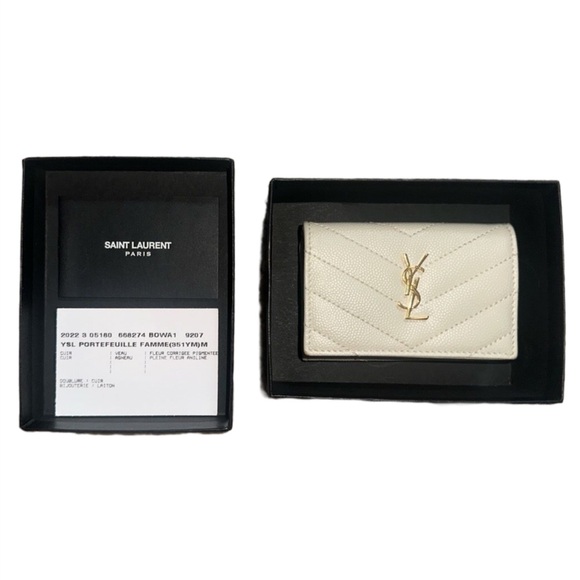 YSL cassandre matelassé envelope wallet | grain de poudre embossed leather - Picture 10 of 10